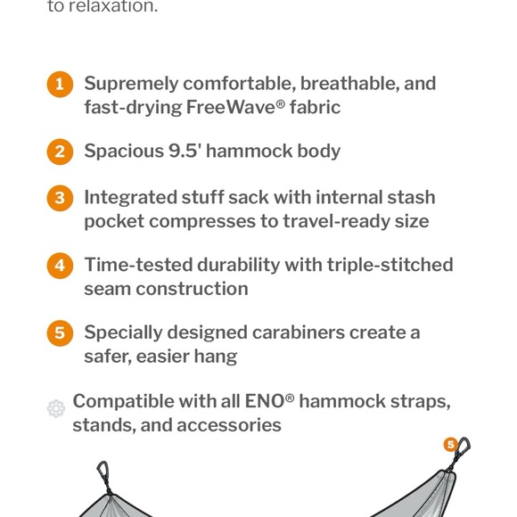 Eno Double Nest Hammock and Atlas Suspension System - Picture 4 of 7